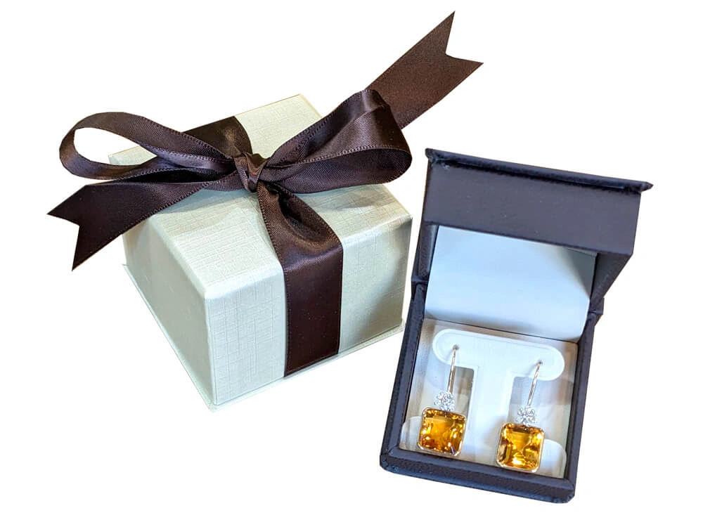 Gemstone rings in The Natural Gemstone Company custom made packaging